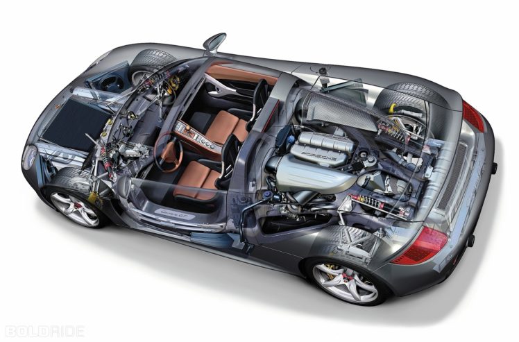 2005, Porsche, Carrera, G t, Supercar, Supercars, Engine, Engines, Interior HD Wallpaper Desktop Background