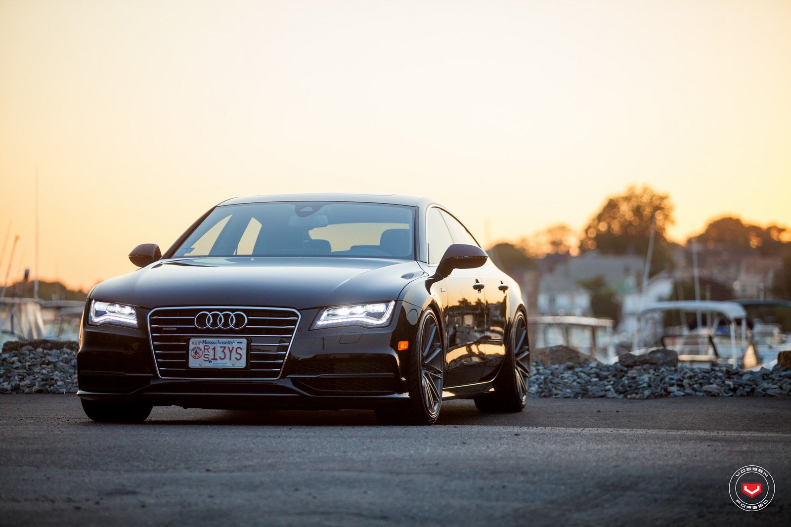 audi, A7, Black, Vossen, Wheels, Cars Wallpaper