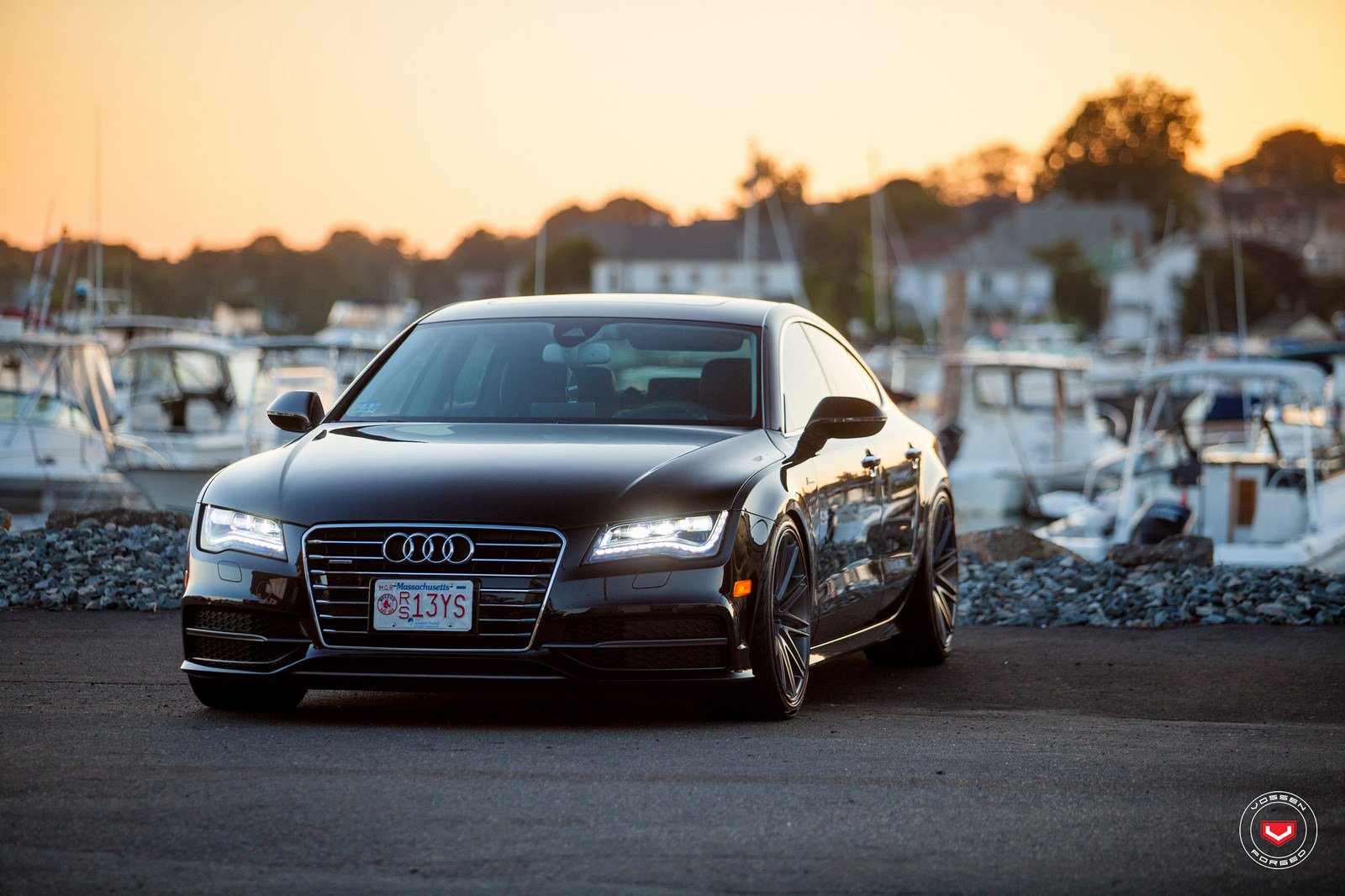 audi, A7, Black, Vossen, Wheels, Cars Wallpaper