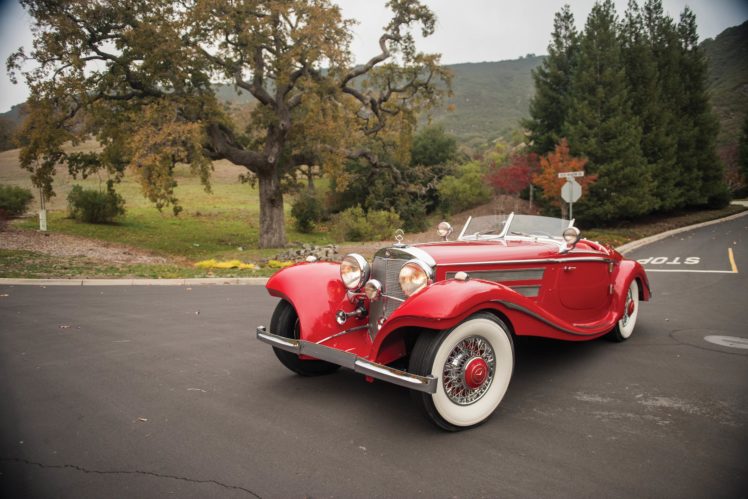 1937, Mercedes, 540k, Red, Convertible, Classic, Cars HD Wallpaper Desktop Background