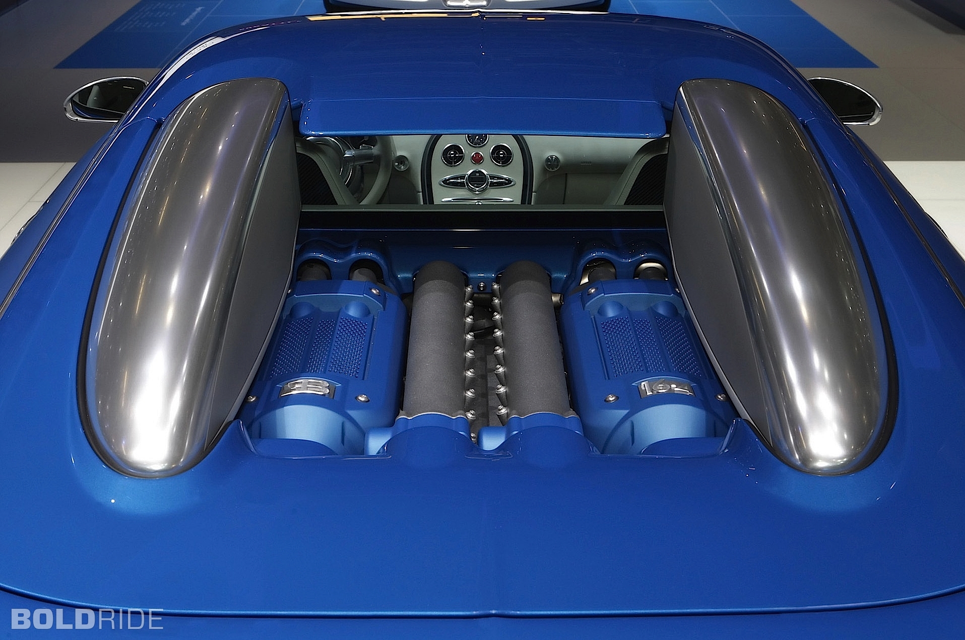 2009, Bugatti, Veyron, Bleu, Centenaire, Supercar, Supercars, Engine, Engines, Interior Wallpaper