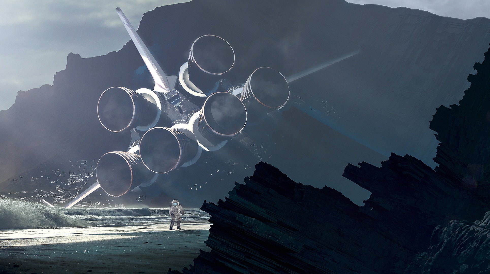 sci fi, Science, Space, Fantasy, Art, Artwork, Artistic, Futuristic, Spaceship Wallpaper