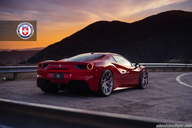 ferrari, 488, Gtb, Hre, Wheels, Cars, Red HD Wallpaper Desktop Background