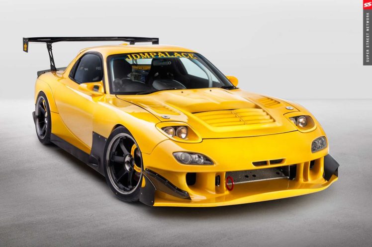 1998, Mazda, Rx7, Coupe, Yellow, Aero, Kit, Cars HD Wallpaper Desktop Background