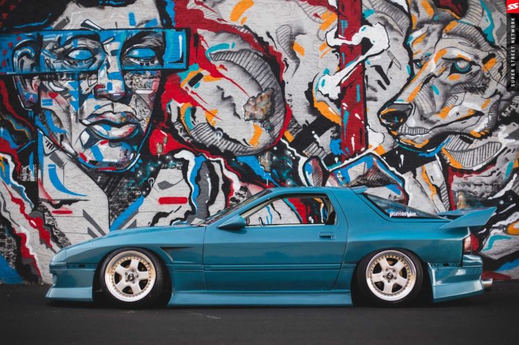 1987, Mazda, Rx7, Blue, Aero, Kit, Cars, Modified HD Wallpaper Desktop Background