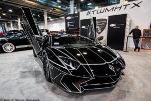 black, Tron, Lamborghini, Aventador, Cars, Supercars, Modified