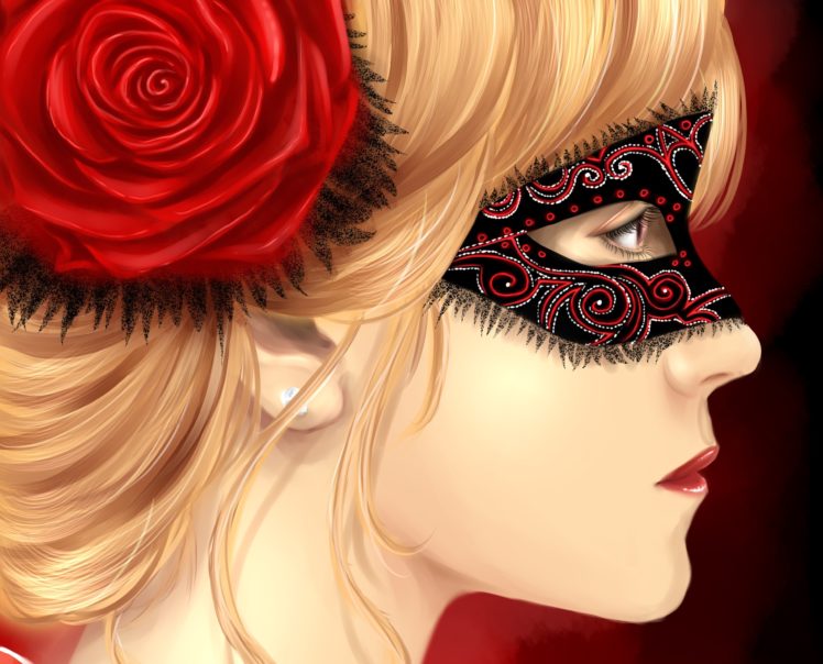 painting, Art, Roses, Masks, Head, Girls, Girl, Fantasy, Mask, Paintings, Face, Women HD Wallpaper Desktop Background