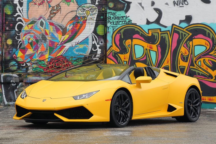 2016, Lamborghini, Huracan, Lp, 610 4, Spyder, Cars, Yellow HD Wallpaper Desktop Background