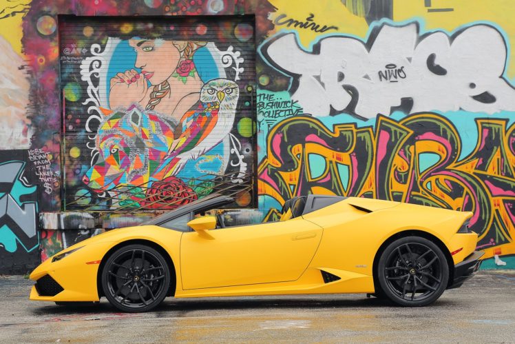 2016, Lamborghini, Huracan, Lp, 610 4, Spyder, Cars, Yellow HD Wallpaper Desktop Background