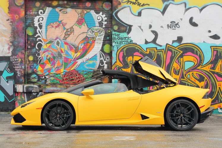 2016, Lamborghini, Huracan, Lp, 610 4, Spyder, Cars, Yellow HD Wallpaper Desktop Background