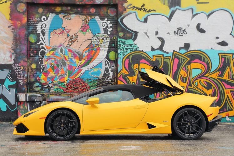 2016, Lamborghini, Huracan, Lp, 610 4, Spyder, Cars, Yellow HD Wallpaper Desktop Background