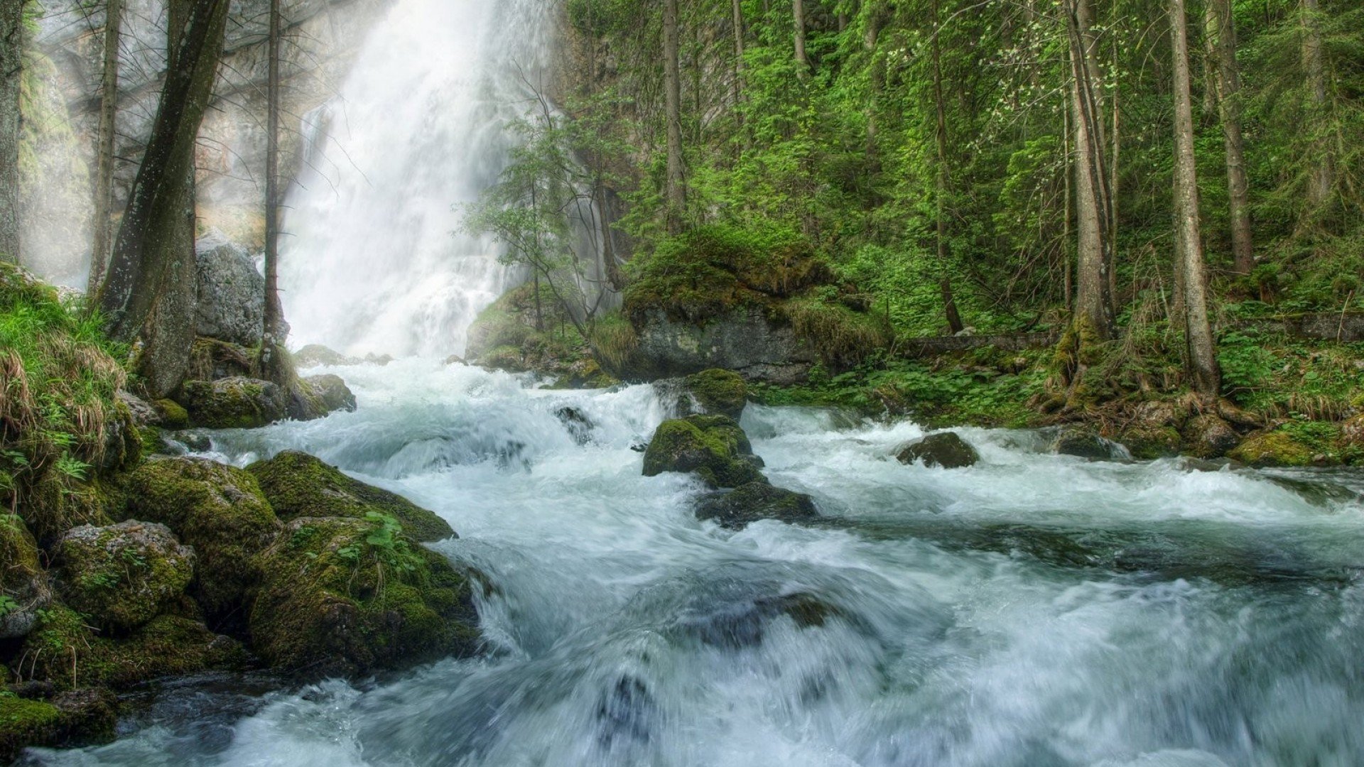 waterfall, Nature, River, Landscape Wallpaper