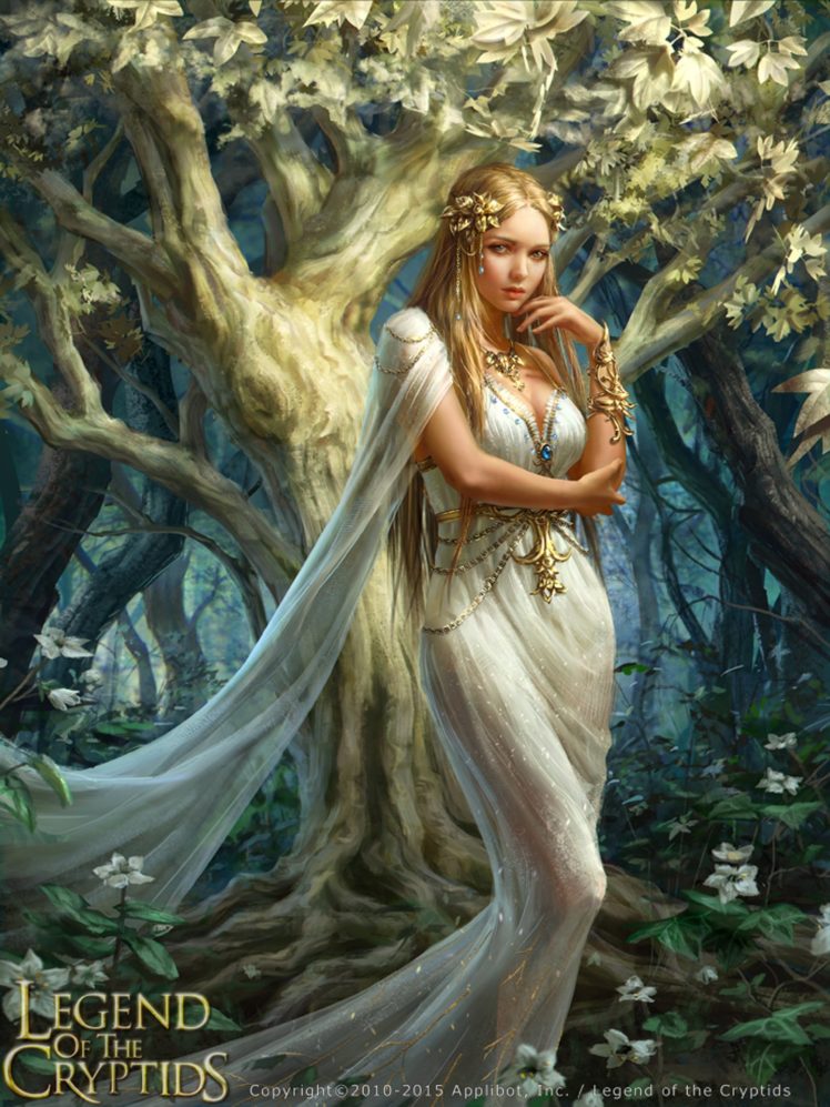 fantasy, Girl, Woman, Beauty, Beautiful, Tree, Princess, Dress, Blonde HD Wallpaper Desktop Background