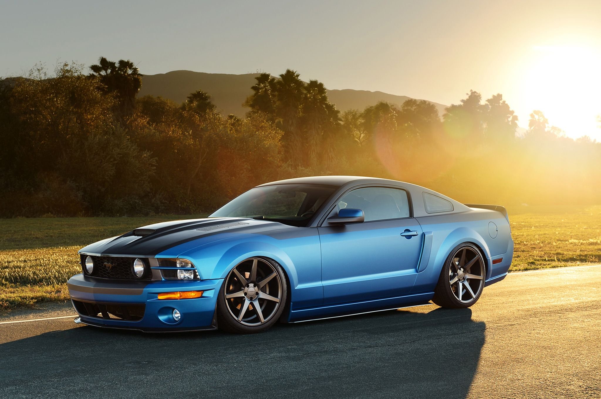 2005, Mustang, Gt, Ford, Blue, Modified, Cars Wallpapers HD / Desktop