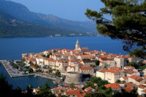 croatia, Houses, Marinas, Mountains, Sea, Korcula, Cities