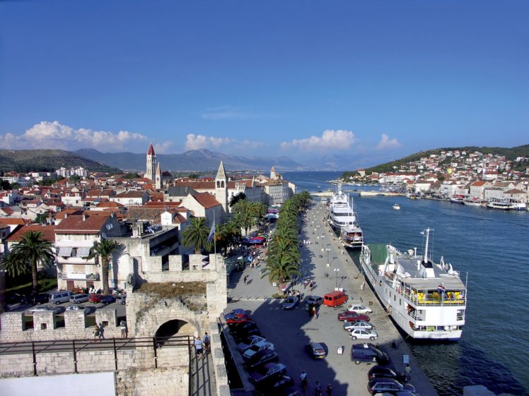 croatia, Houses, Marinas, Ships, Sky, Trogir, Cities HD Wallpaper Desktop Background