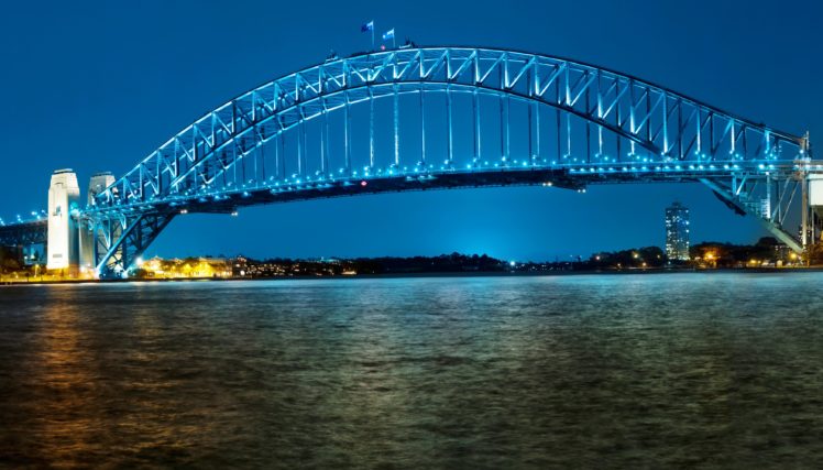 australia, Rivers, Bridges, Sydney, Night, Street, Lights, Cities HD Wallpaper Desktop Background