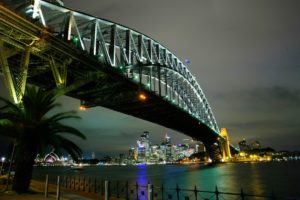 bridges, Australia, Night, Sydney, Cities