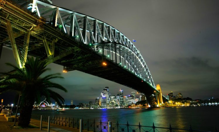 bridges, Australia, Night, Sydney, Cities HD Wallpaper Desktop Background