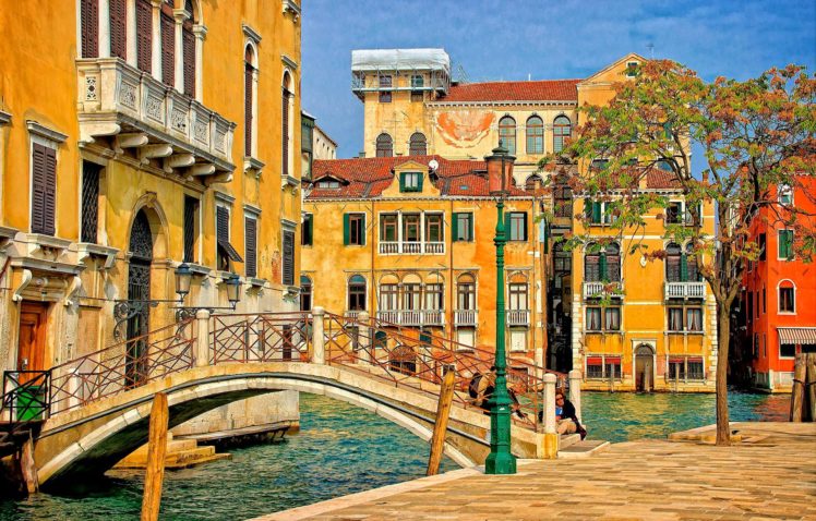 bridges, Houses, Italy, Street, Canal, Venice, Cities HD Wallpaper Desktop Background