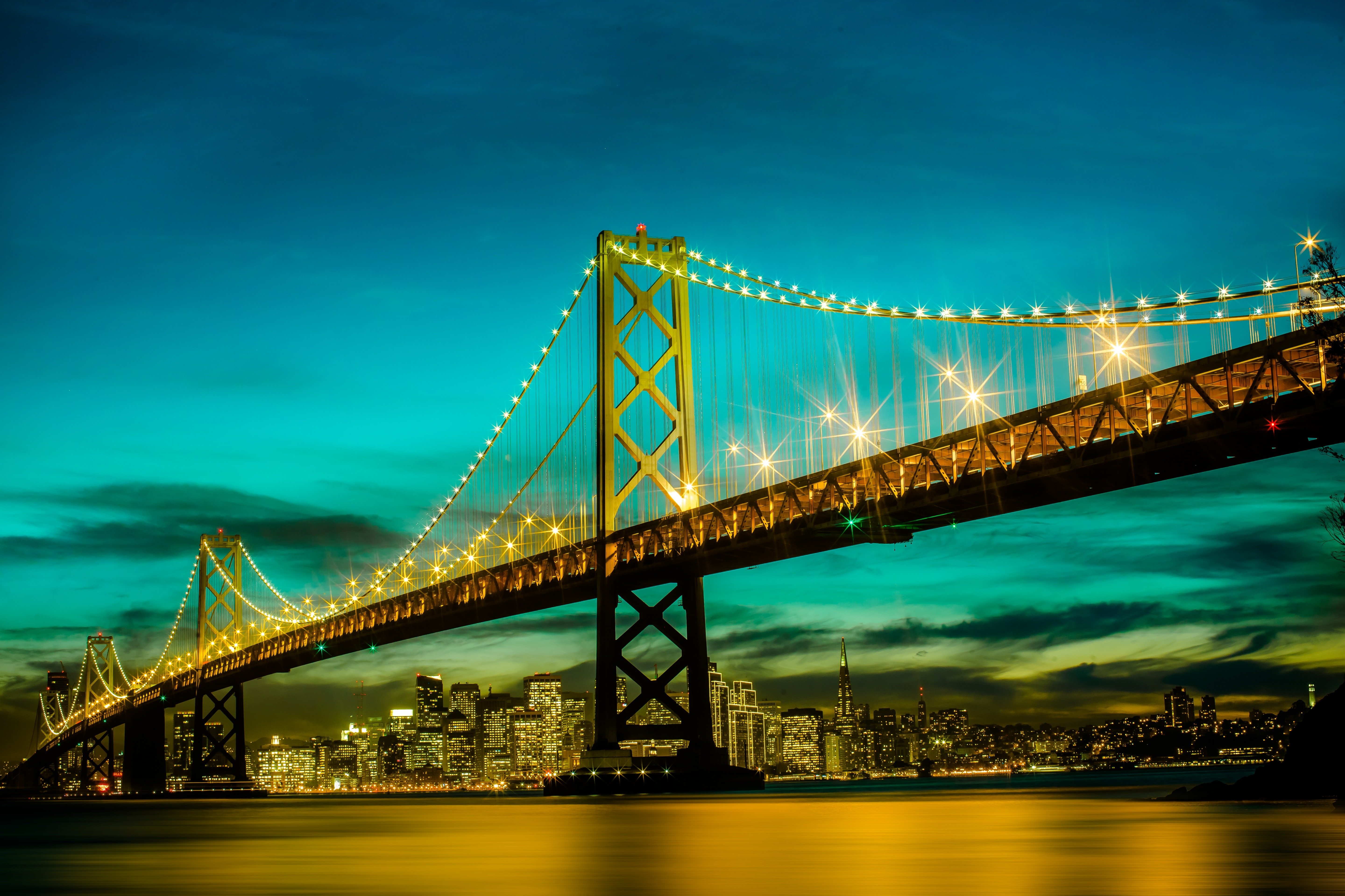 bridges, Usa, California, San, Francisco, Night, Cities Wallpaper