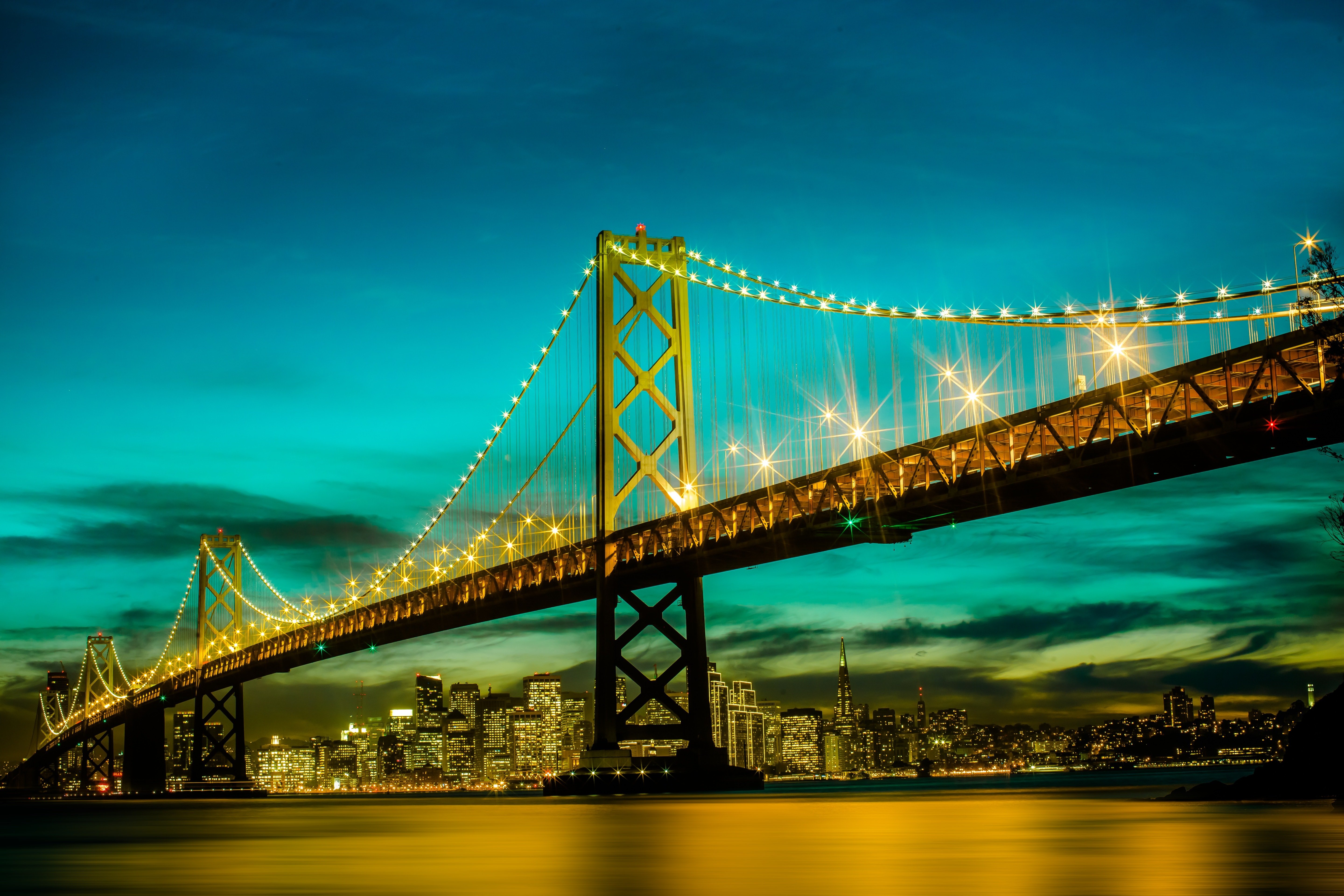 bridges, Usa, California, San, Francisco, Night, Cities Wallpaper