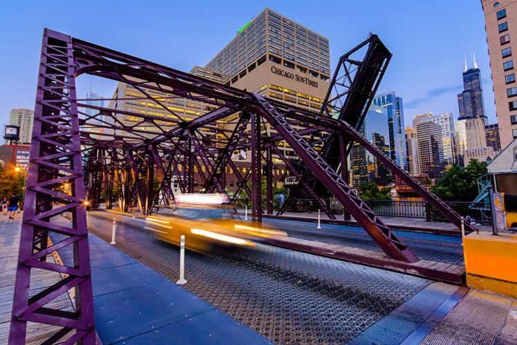 bridges, Usa, Motion, Chicago, City, Cities HD Wallpaper Desktop Background