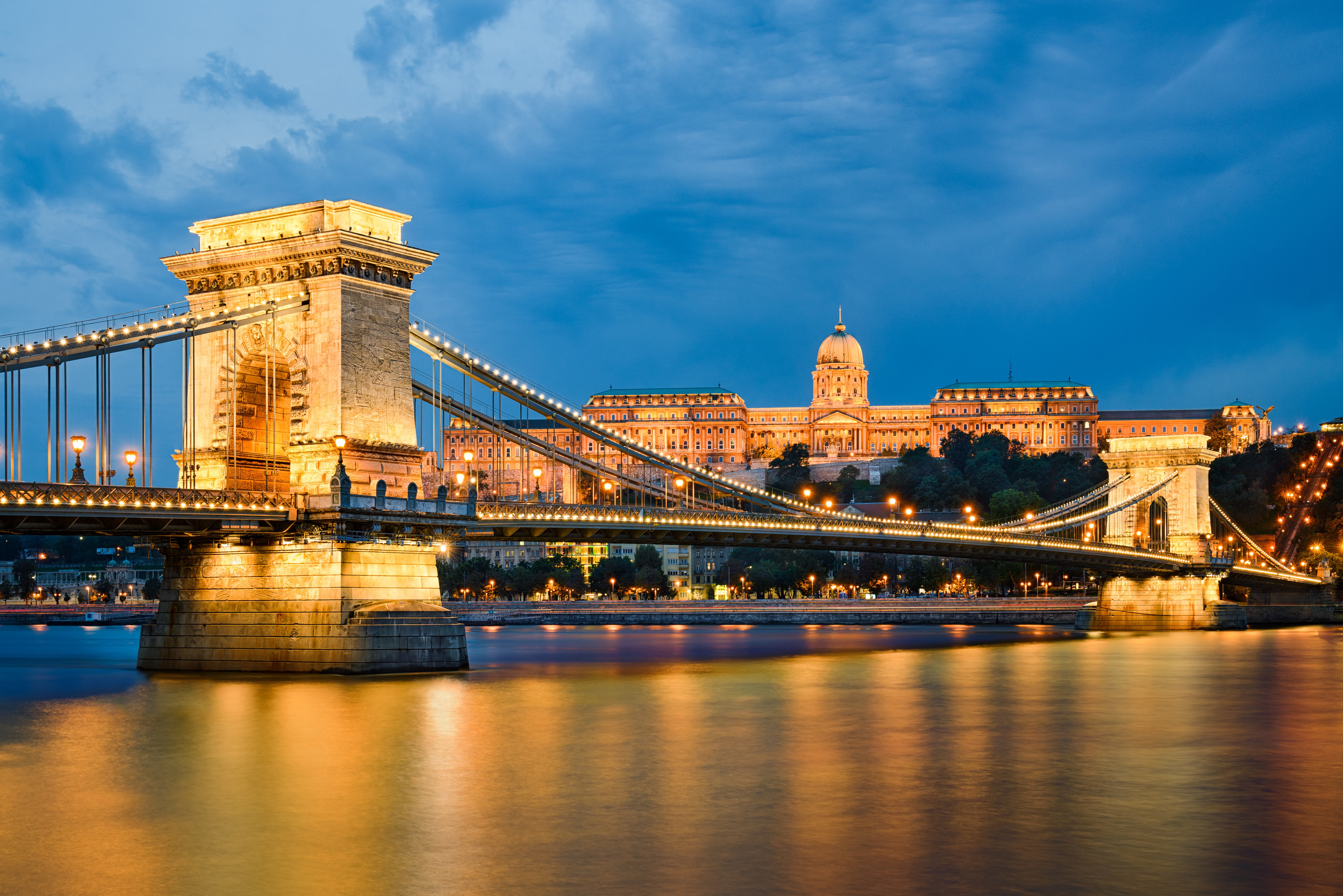 budapest, Hungary, Houses, Rivers, Bridges, Night, Street, Lights, Citie Wallpaper