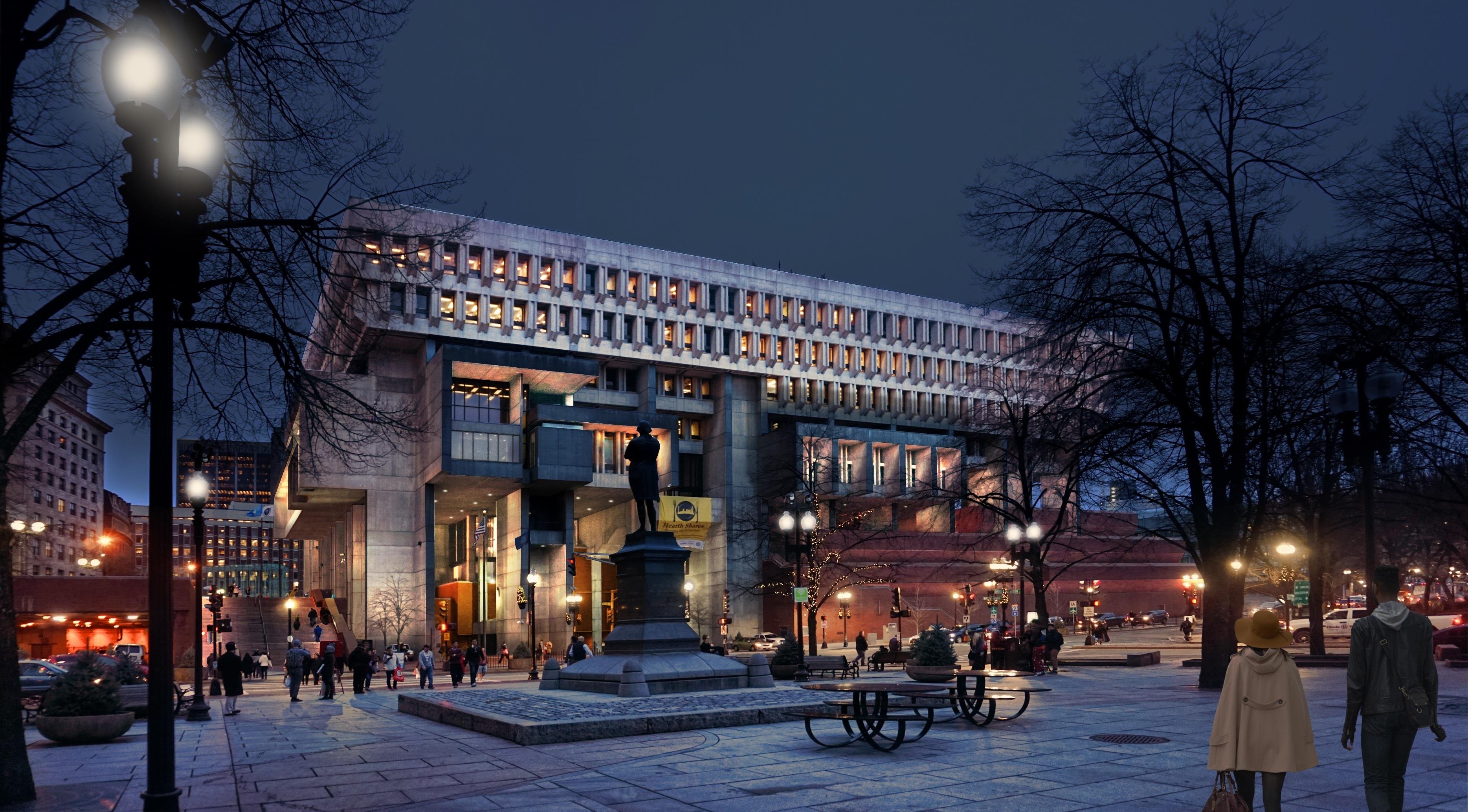 boston, City, Hall Wallpaper