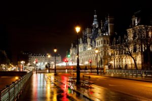 architecture, France, City, Lights, Romance, Rainy, Rain