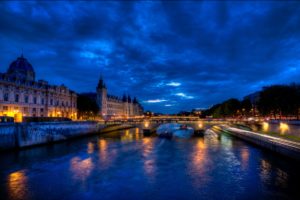 france, Houses, Rivers, Bridges, Sky, Paris, Night, Street, Lights, Canal, Cities