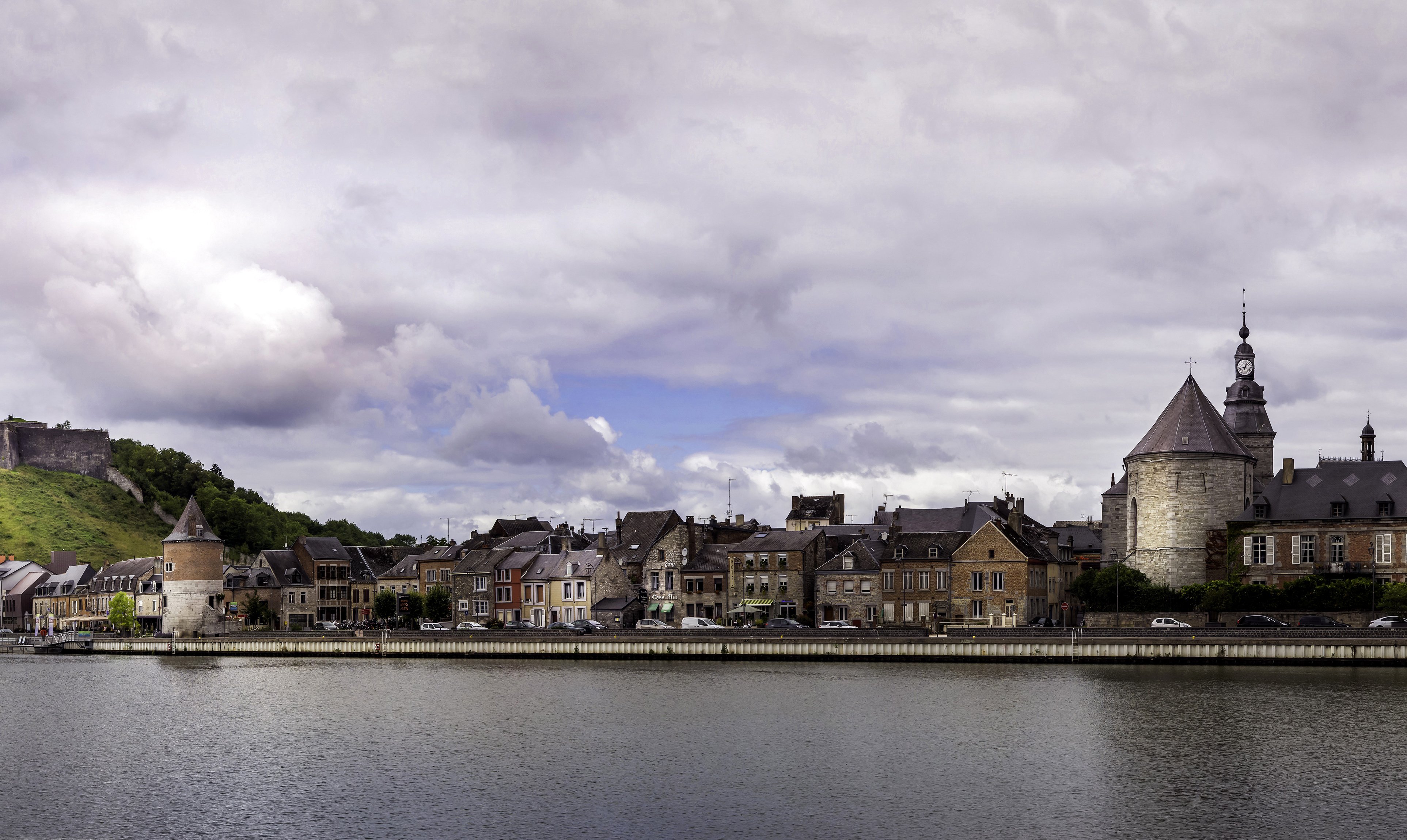 france, Houses, Rivers, Coast, Clouds, Givet, Cities Wallpaper