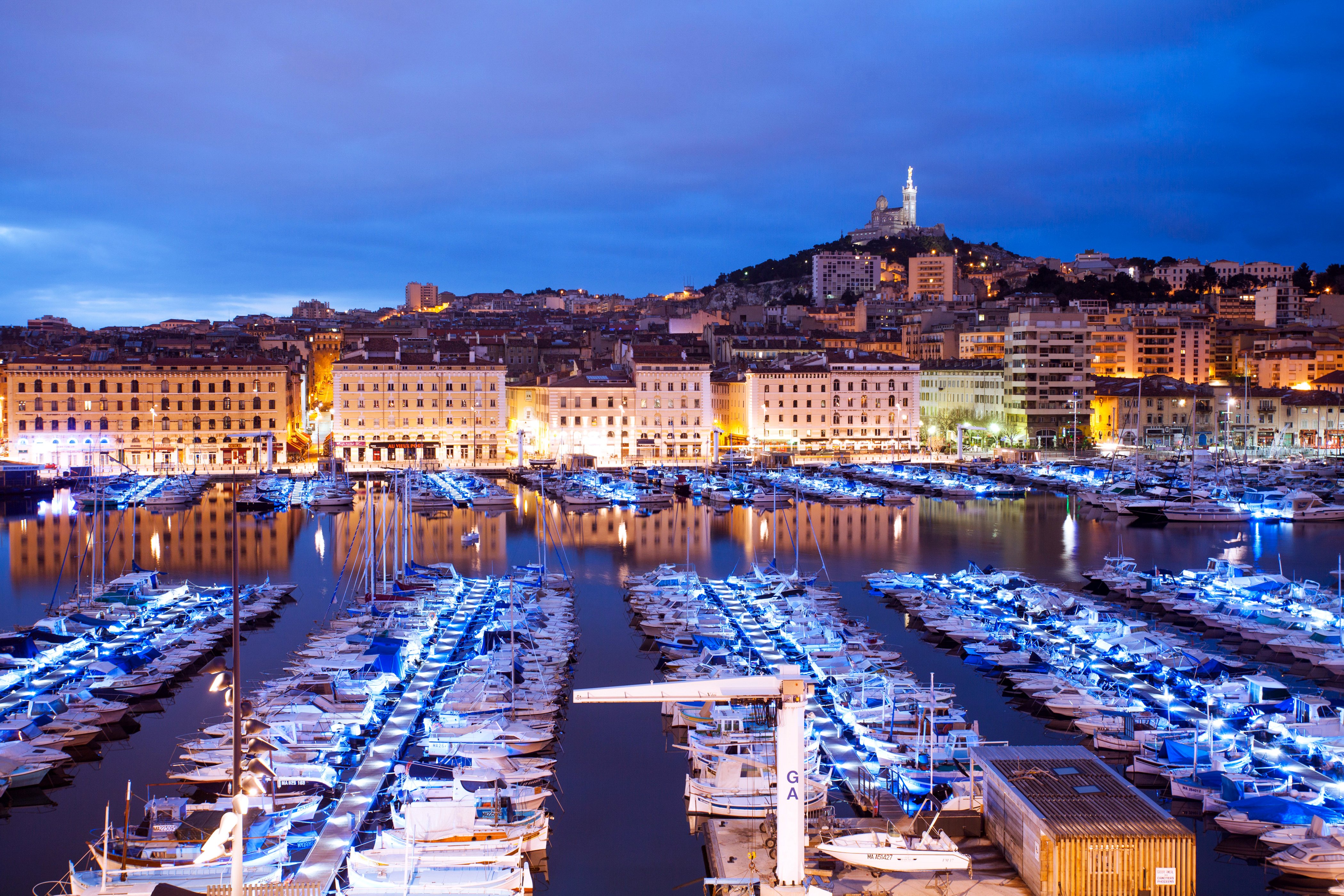 france, Houses, Rivers, Marinas, Yacht, Sailing, Boats, Motorboat, Night, Marseille, Cities Wallpaper