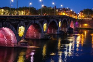 france, Rivers, Bridges, Street, Lights, Night, Toulouse, Cities