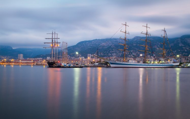 france, Ships, Sea, Coast, Mountains, Sailing, Toulon, Mediterranean, Sea, Cities HD Wallpaper Desktop Background