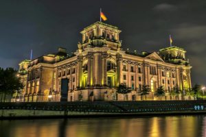 germany, Berlin, Rivers, Houses, Night, Reichstag, Cities