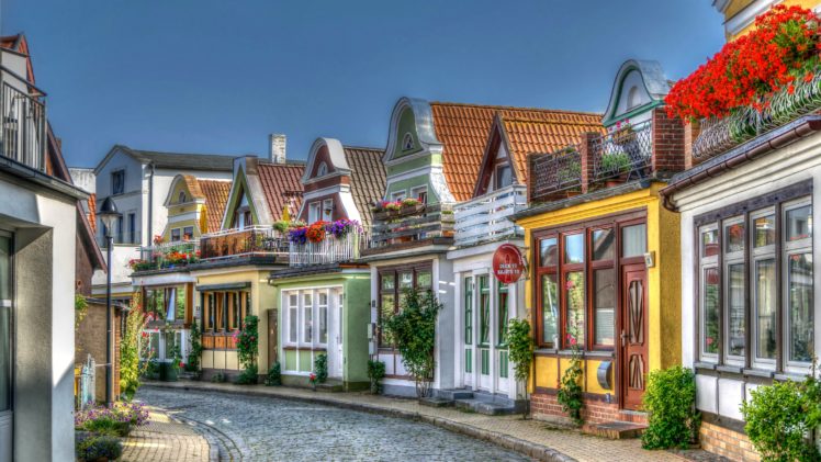 germany, Houses, Hdr, Street, Rostock, Warnemuende, Cities HD Wallpaper Desktop Background