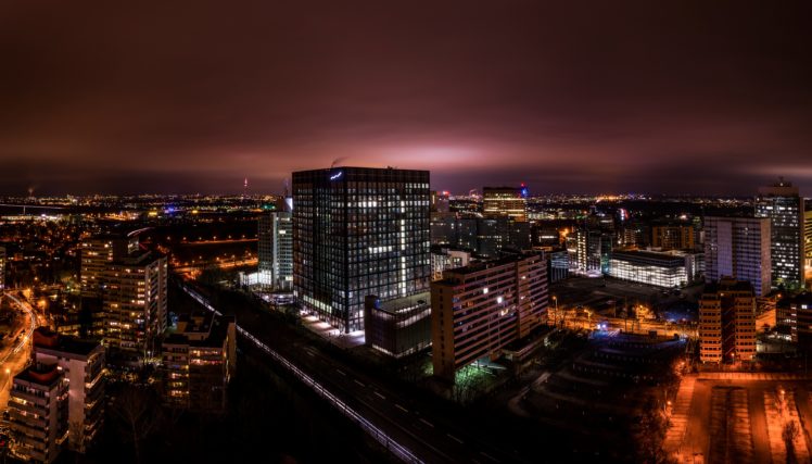 germany, Houses, Roads, Night, Eschborn, Cities HD Wallpaper Desktop Background