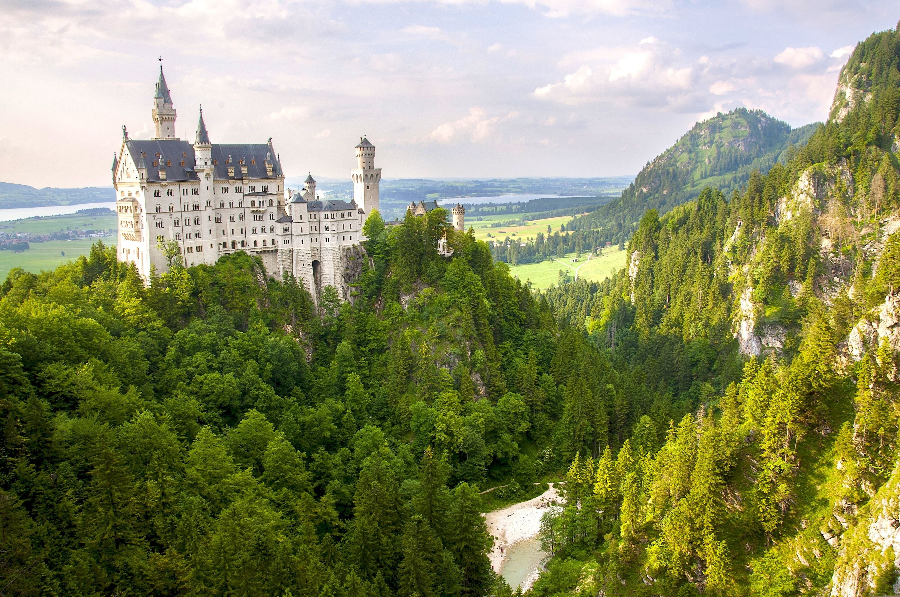 germany, Mountains, Castle, Neuschwanstein, Bavaria, Cities, Nature Wallpaper