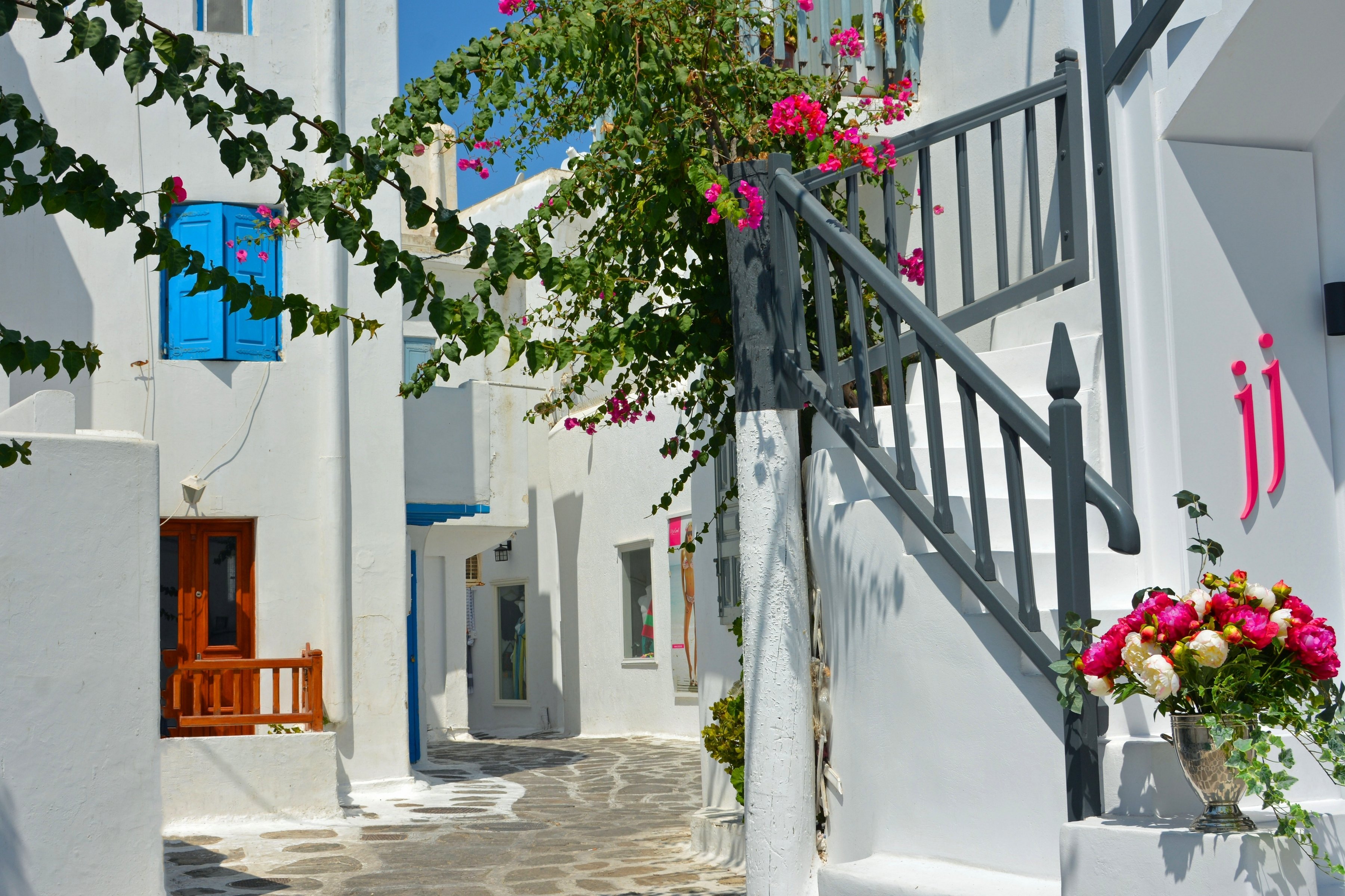 greece, Houses, Street, Stairs, Cities Wallpaper