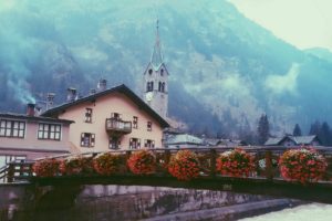 houses, Italy, Bridges, Gressoney saint jean, Aosta, Valley, Cities
