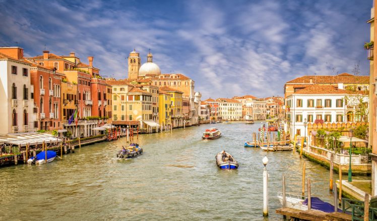 motorboat, Italy, Houses, Venice, Canal, Cities HD Wallpaper Desktop Background
