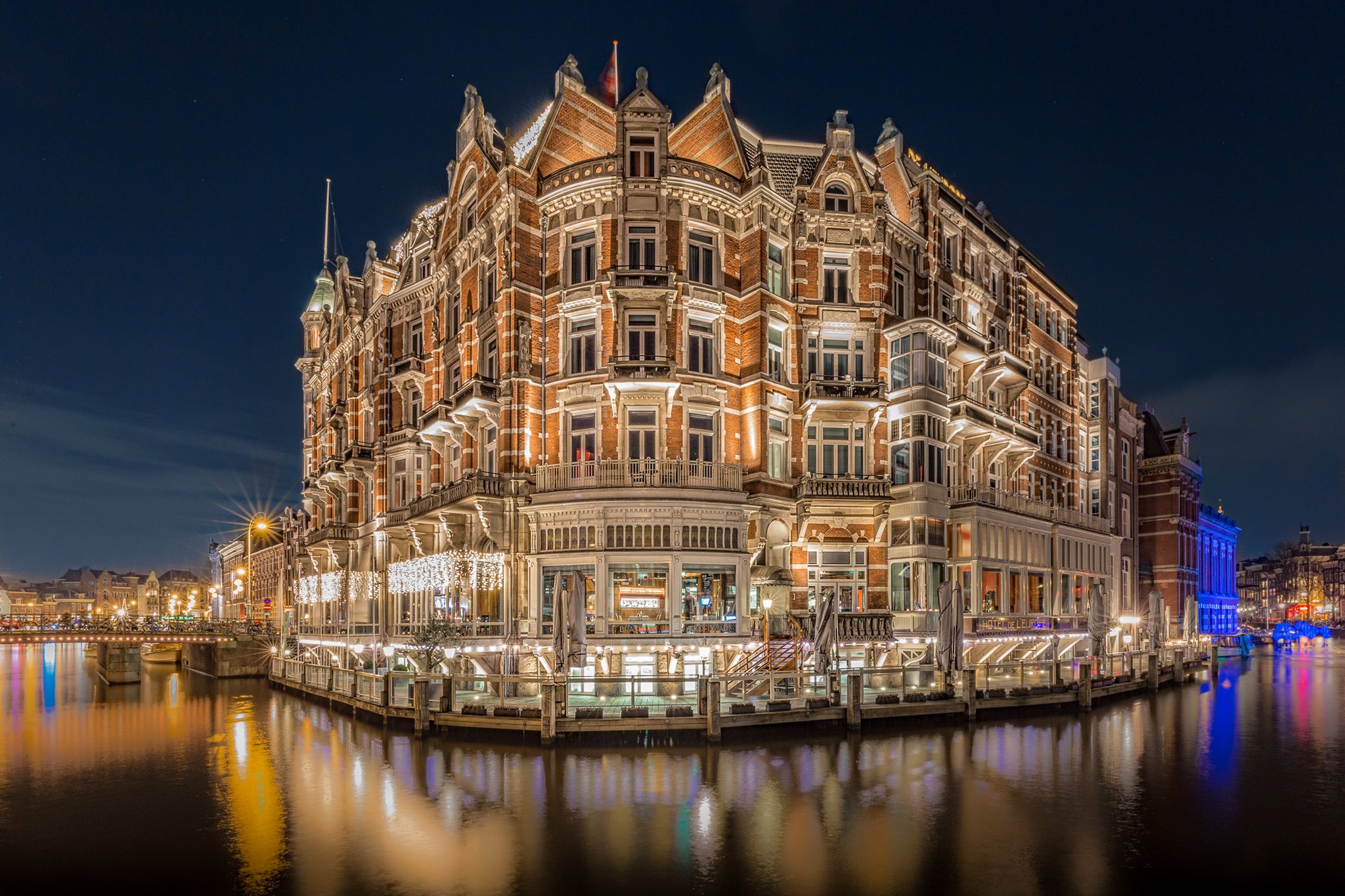 netherlands, Houses, Hotel, Canal, Night, Hotel, De, Land039europe, Amsterdam, Cities Wallpaper