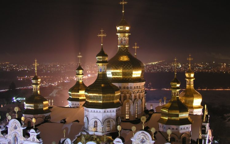 night, City, Kiev, Lavra, Dnepr HD Wallpaper Desktop Background