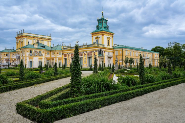 poland, Landscape, Palace, Shrubs, Warsaw, Wilanow, Palace, Cities HD Wallpaper Desktop Background