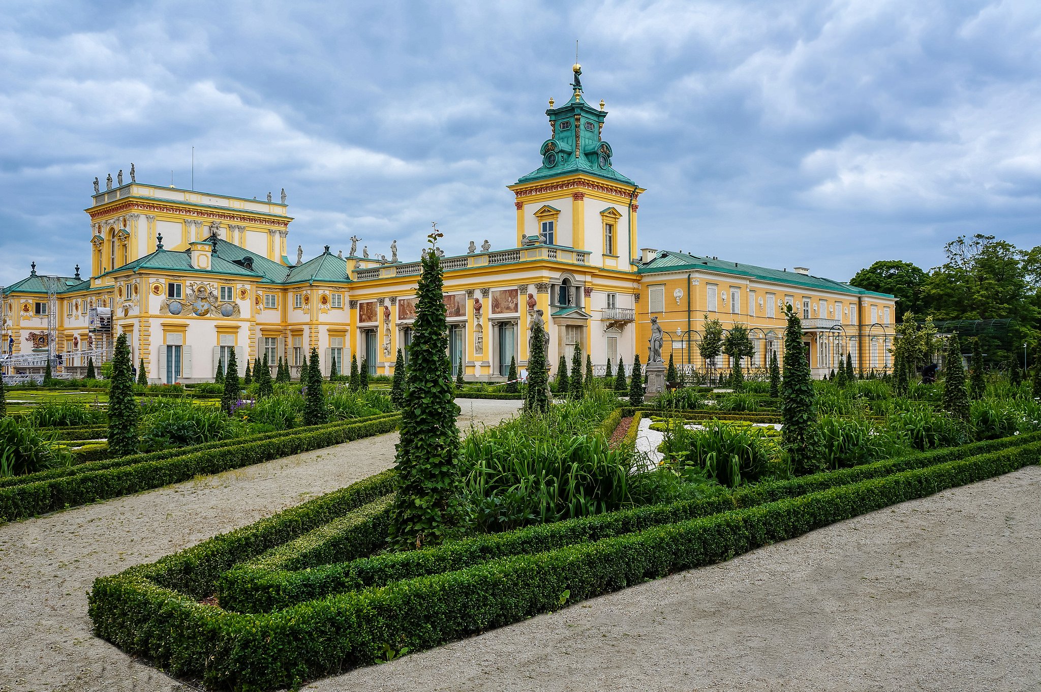 poland, Landscape, Palace, Shrubs, Warsaw, Wilanow, Palace, Cities Wallpaper