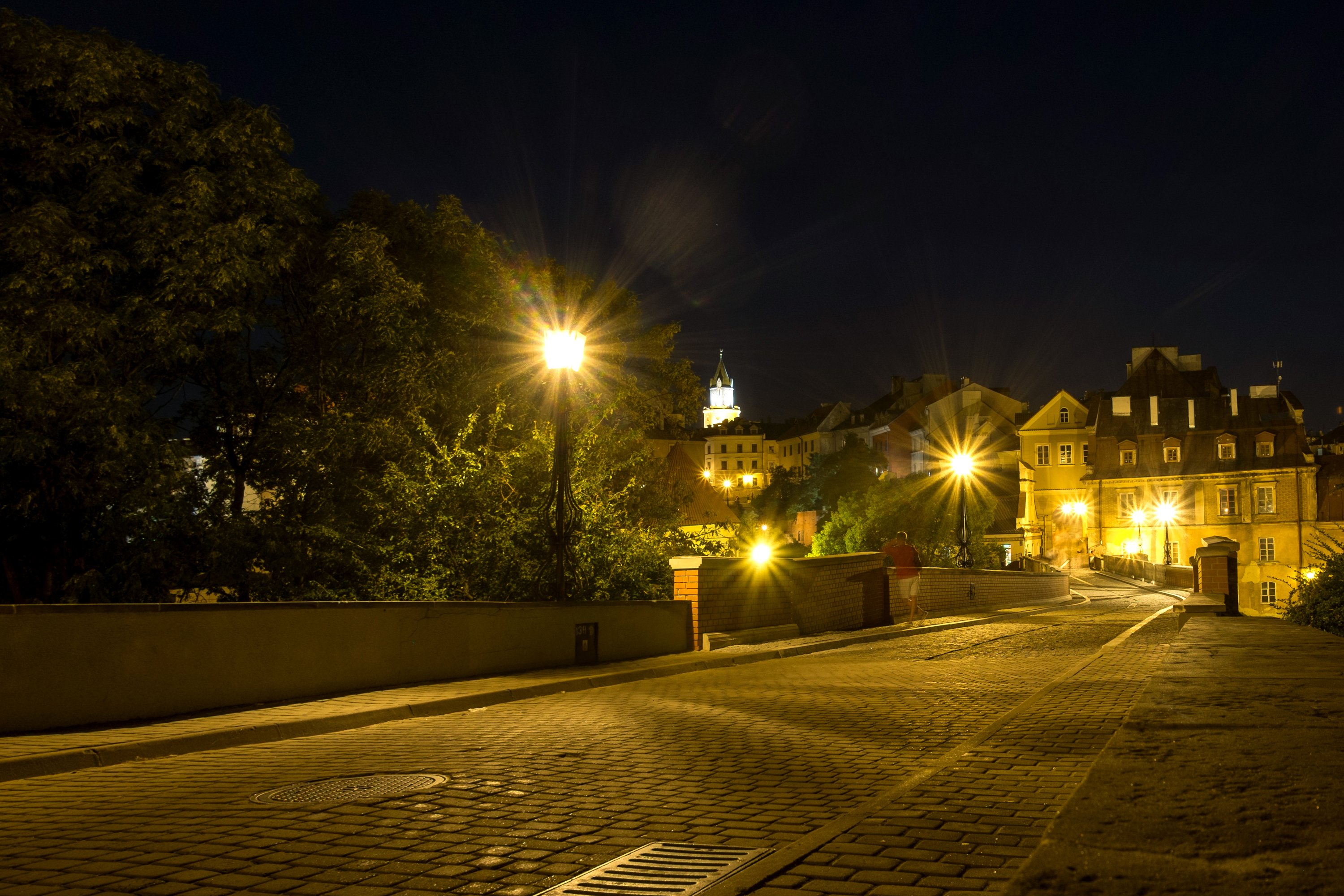 poland, Houses, Roads, Night, Street, Lights, Street, Lublin, Cities Wallpaper