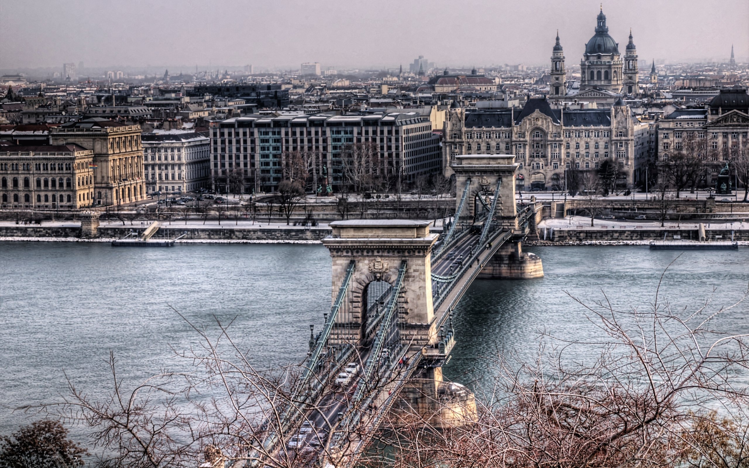 hungary, Bridges, Houses, Budapest, Chain, Bridge, Cities Wallpaper