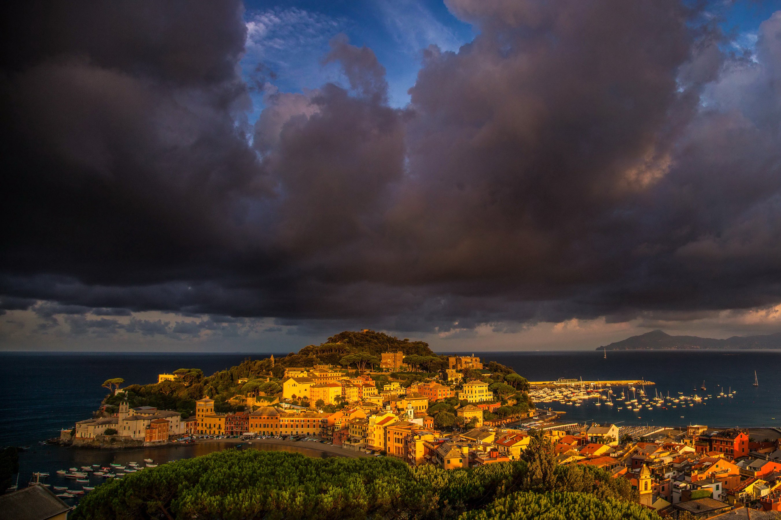 italy, Houses, Marinas, Clouds, Thundercloud, Sestri, Levante, Cities Wallpaper