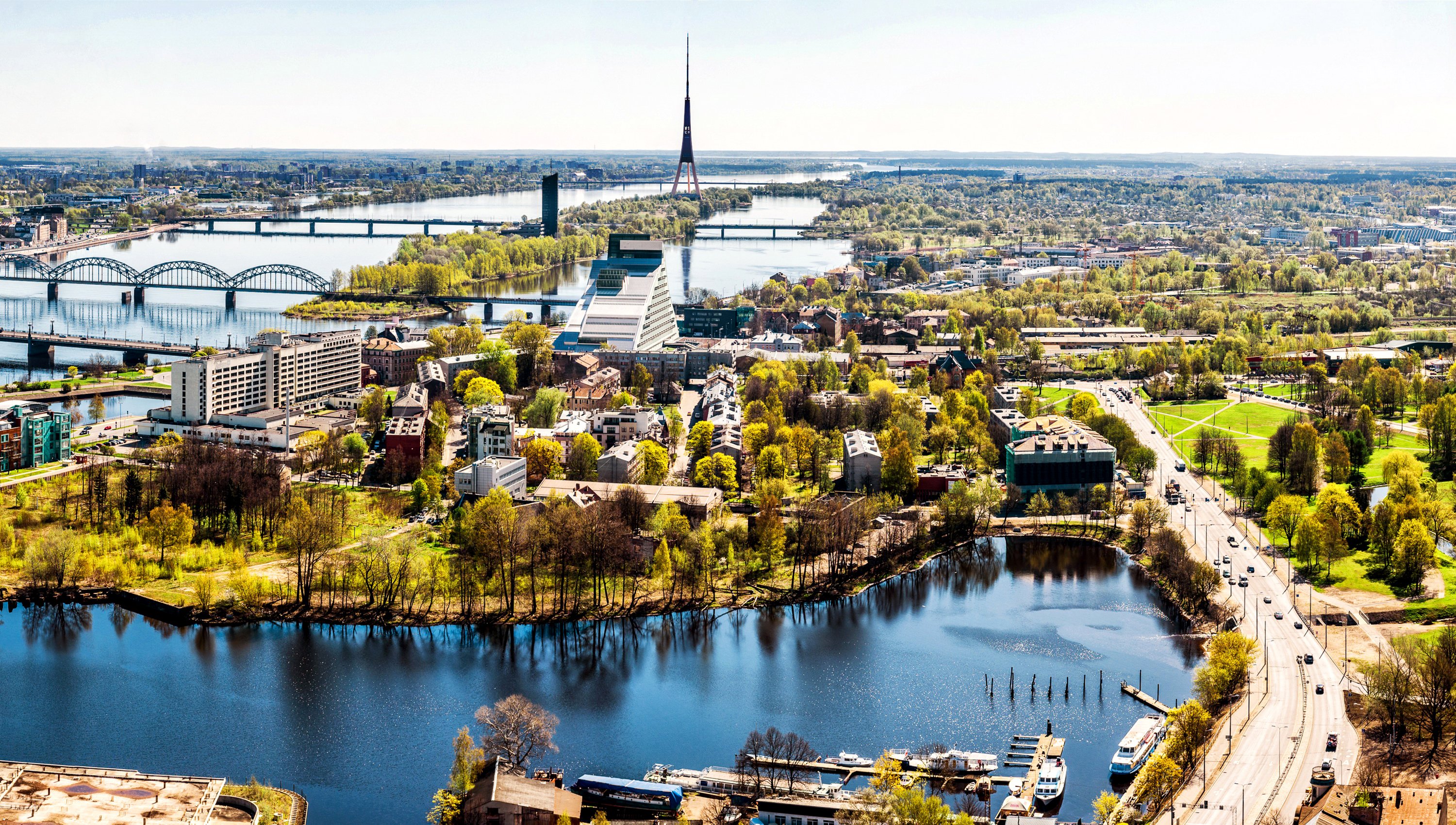 latvia, Houses, Rivers, Bridges, Roads, Riga, Cities Wallpaper